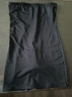 VINTAGE BLACK STRETCH UNDER DRESS HALF SHAPEWEAR SLIP WITH DETACHABLE CROTCH